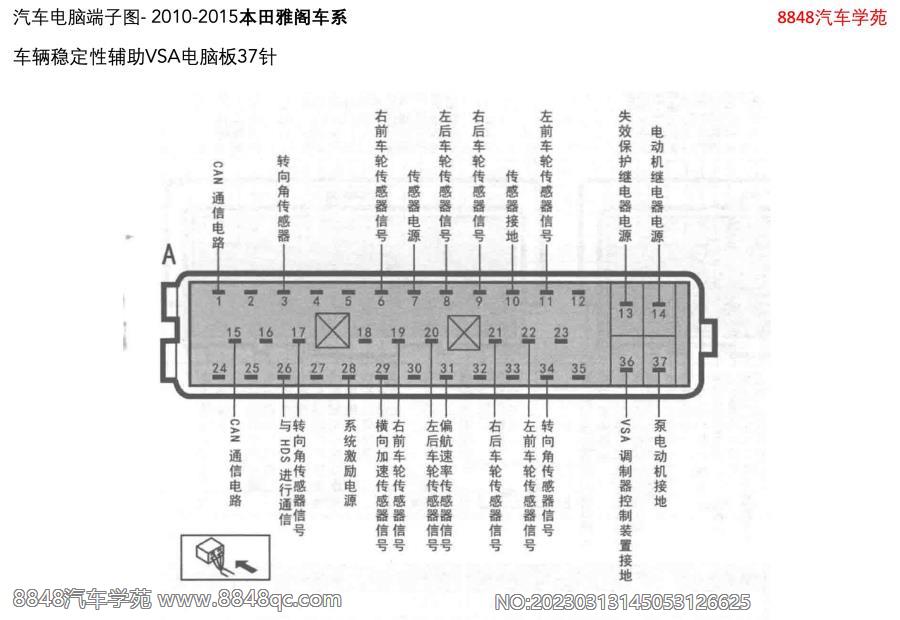 2010-2015本田雅阁-车辆稳定性辅助VSA电脑板37针